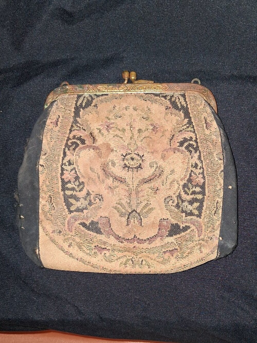 Victorian Petit Point Needlepoint Tapestry Clutch
